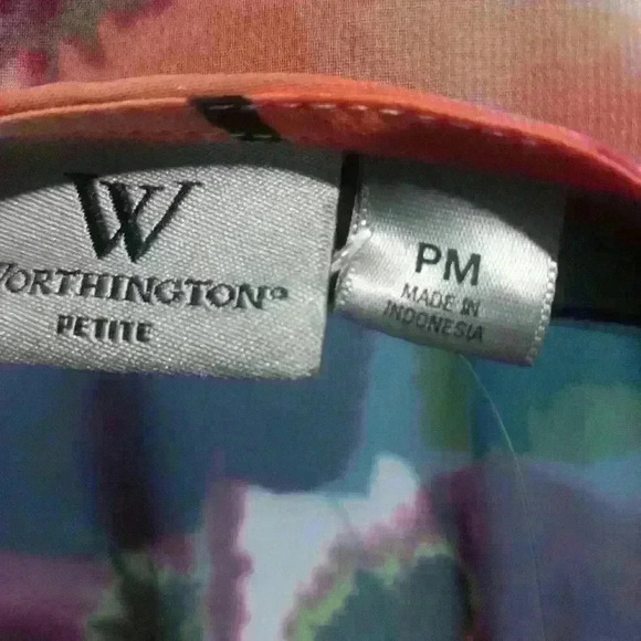 Worthington petite floral print short sleeve blouse M - Picture 3 of 5